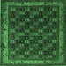 Square Persian Emerald Green Traditional Rug, tr210emgrn