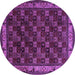 Round Persian Purple Traditional Rug, tr210pur