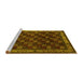 Sideview of Machine Washable Persian Yellow Traditional Rug, wshtr210yw