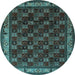 Round Persian Light Blue Traditional Rug, tr210lblu