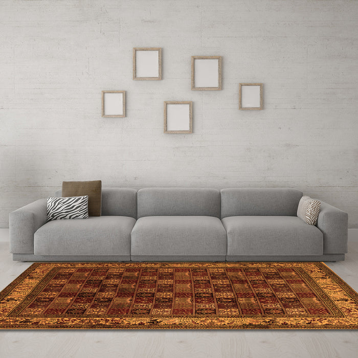 Machine Washable Persian Orange Traditional Area Rugs in a Living Room, wshtr210org