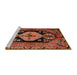 Sideview of Machine Washable Traditional Orange Rug, wshtr211