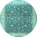 Round Persian Light Blue Traditional Rug, tr2110lblu