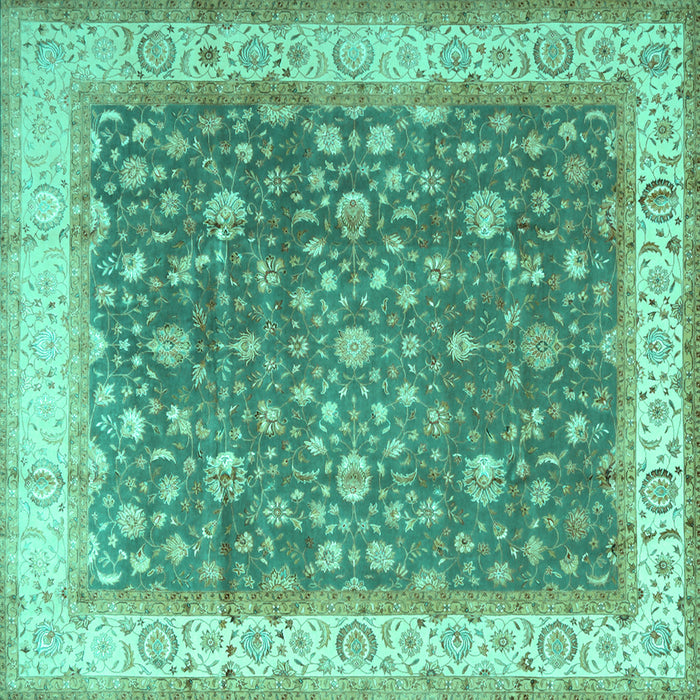 Square Persian Turquoise Traditional Rug, tr2110turq