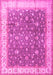 Machine Washable Persian Pink Traditional Rug, wshtr2110pnk