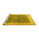 Sideview of Machine Washable Persian Yellow Traditional Rug, wshtr2110yw