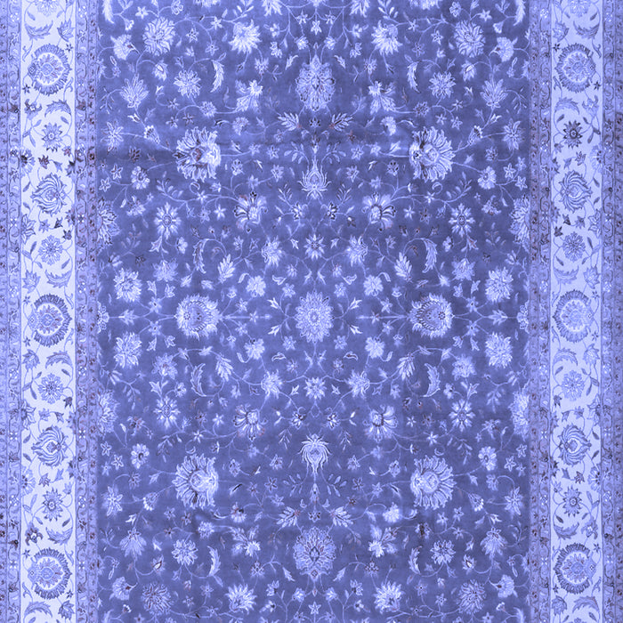 Machine Washable Persian Blue Traditional Rug, wshtr2110blu