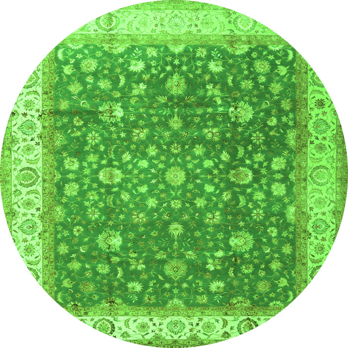 Square Persian Green Traditional Rug, tr2110grn