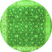 Square Persian Green Traditional Rug, tr2110grn