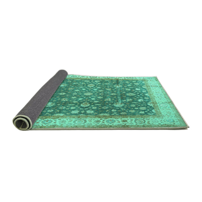 Sideview of Persian Turquoise Traditional Rug, tr2110turq