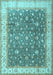 Machine Washable Persian Light Blue Traditional Rug, wshtr2110lblu