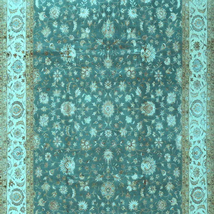 Machine Washable Persian Light Blue Traditional Rug, wshtr2110lblu