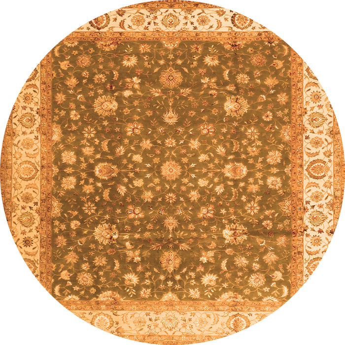 Square Persian Orange Traditional Rug, tr2110org