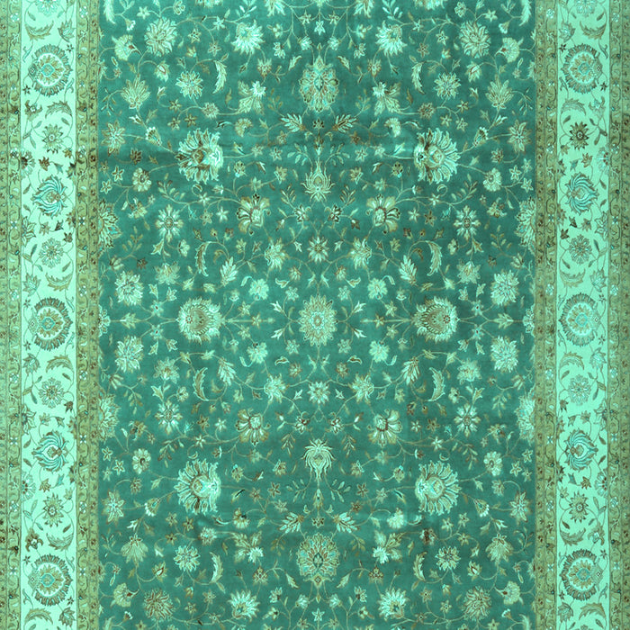 Machine Washable Persian Turquoise Traditional Area Rugs, wshtr2110turq