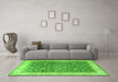 Machine Washable Persian Green Traditional Area Rugs in a Living Room,, wshtr2110grn