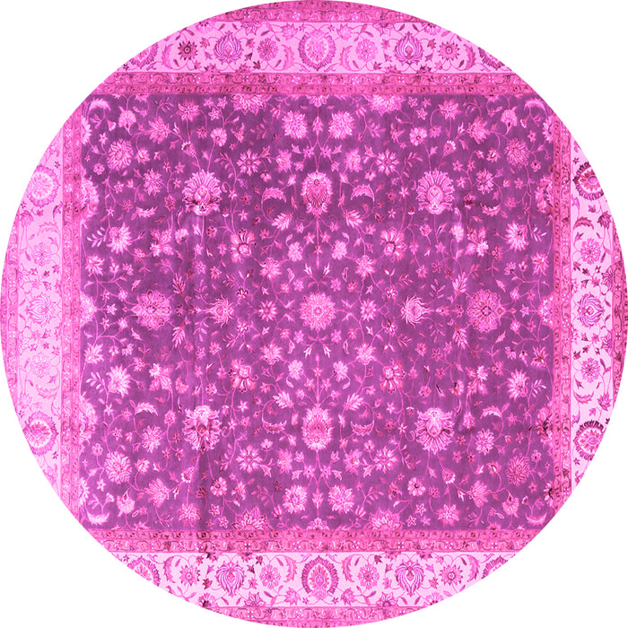 Round Persian Pink Traditional Rug, tr2110pnk