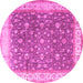 Round Persian Pink Traditional Rug, tr2110pnk