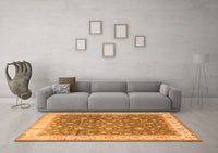 Machine Washable Persian Orange Traditional Rug, wshtr2110org