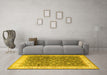 Machine Washable Persian Yellow Traditional Rug in a Living Room, wshtr2110yw