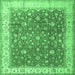 Square Persian Emerald Green Traditional Rug, tr2110emgrn