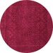 Round Persian Purple Traditional Rug, tr2111pur