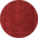 Round Persian Brown Traditional Rug, tr2111brn