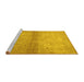 Sideview of Machine Washable Persian Yellow Traditional Rug, wshtr2112yw