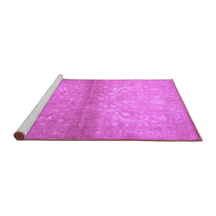 Sideview of Machine Washable Persian Purple Traditional Area Rugs, wshtr2112pur
