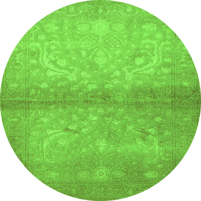 Square Persian Green Traditional Rug, tr2112grn