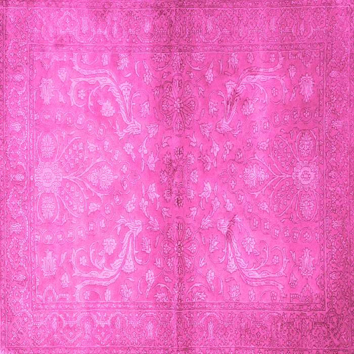 Square Machine Washable Persian Pink Traditional Rug, wshtr2112pnk