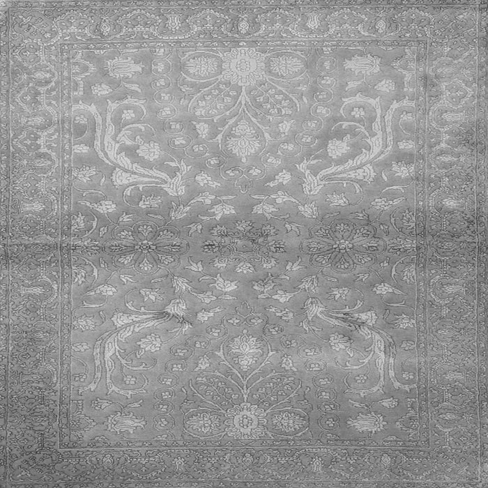 Round Machine Washable Persian Gray Traditional Rug, wshtr2112gry