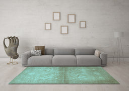 Machine Washable Persian Light Blue Traditional Rug in a Living Room, wshtr2112lblu