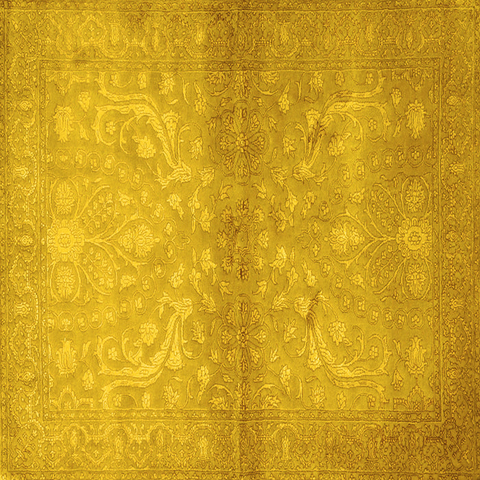 Square Persian Yellow Traditional Rug, tr2112yw