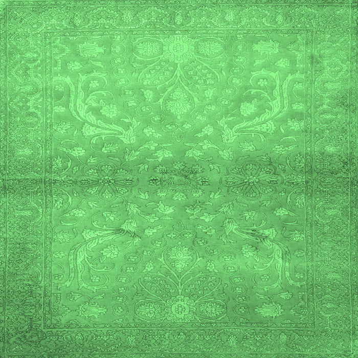 Square Persian Emerald Green Traditional Rug, tr2112emgrn