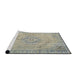 Sideview of Machine Washable Traditional Sage Green Rug, wshtr2113