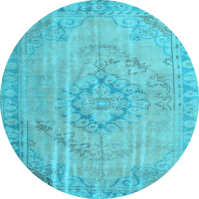 Round Persian Light Blue Traditional Rug, tr2113lblu