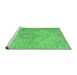 Sideview of Machine Washable Persian Emerald Green Traditional Area Rugs, wshtr2113emgrn