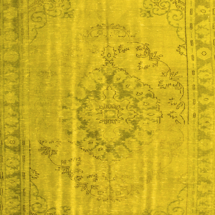 Machine Washable Persian Yellow Traditional Rug, wshtr2113yw