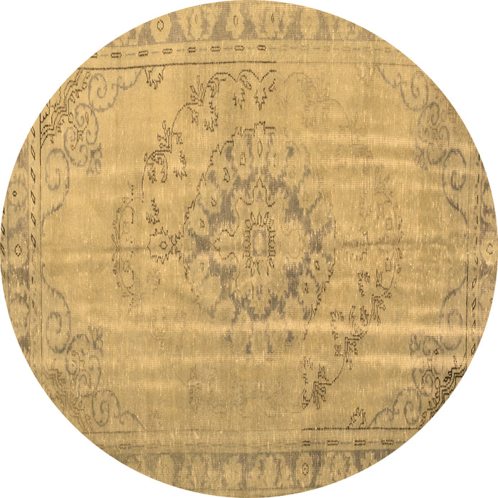 Round Machine Washable Persian Brown Traditional Rug, wshtr2113brn