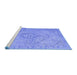 Sideview of Machine Washable Persian Blue Traditional Rug, wshtr2113blu