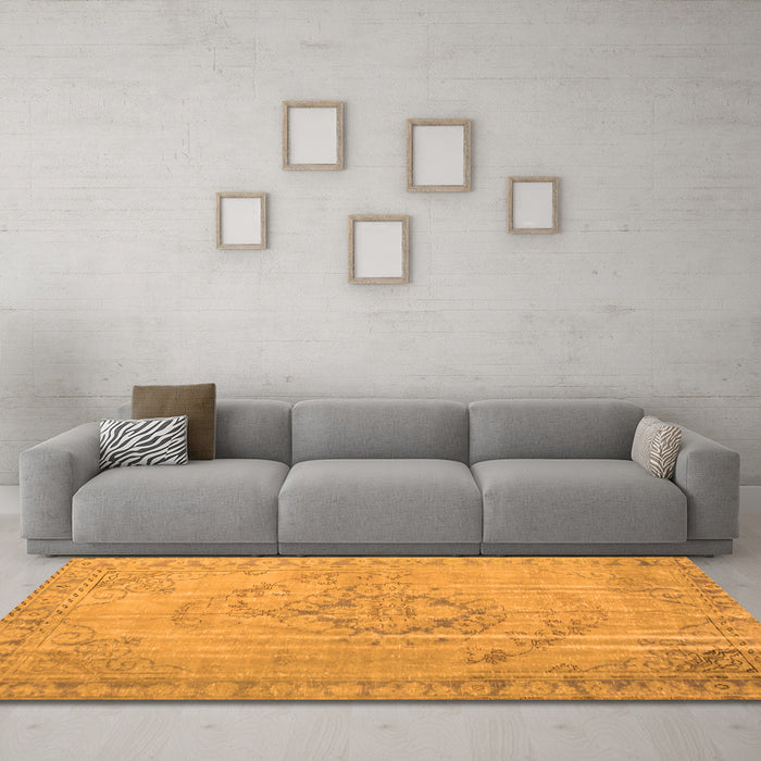 Machine Washable Persian Orange Traditional Area Rugs in a Living Room, wshtr2113org