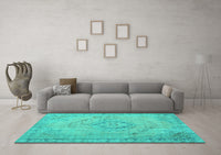 Machine Washable Persian Turquoise Traditional Rug, wshtr2113turq