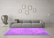 Machine Washable Persian Purple Traditional Area Rugs in a Living Room, wshtr2113pur