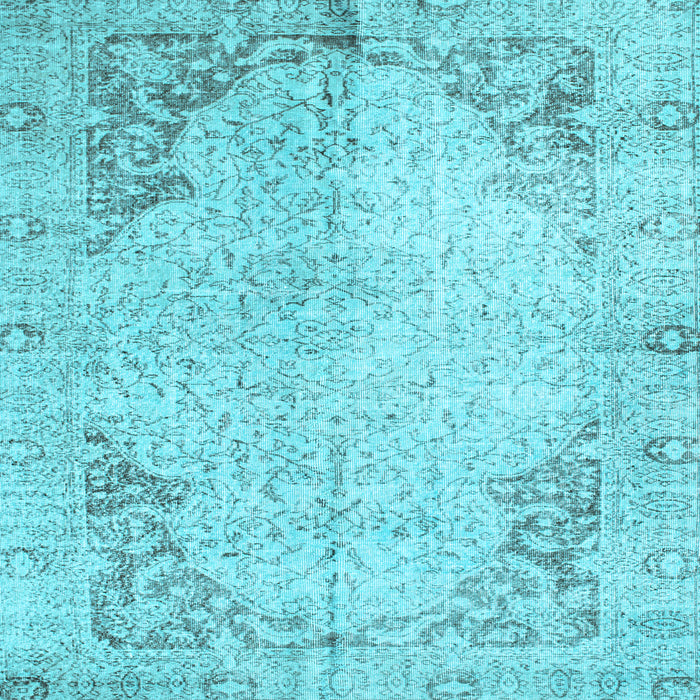 Square Machine Washable Persian Light Blue Traditional Rug, wshtr2114lblu