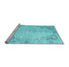 Sideview of Machine Washable Persian Light Blue Traditional Rug, wshtr2114lblu