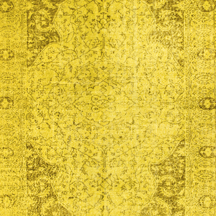 Machine Washable Persian Yellow Traditional Rug, wshtr2114yw