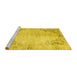 Sideview of Machine Washable Persian Yellow Traditional Rug, wshtr2114yw