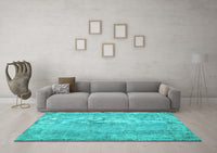 Machine Washable Persian Turquoise Bohemian Rug, wshtr2115turq