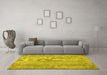 Machine Washable Persian Yellow Bohemian Rug in a Living Room, wshtr2115yw