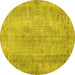 Round Persian Yellow Bohemian Rug, tr2115yw